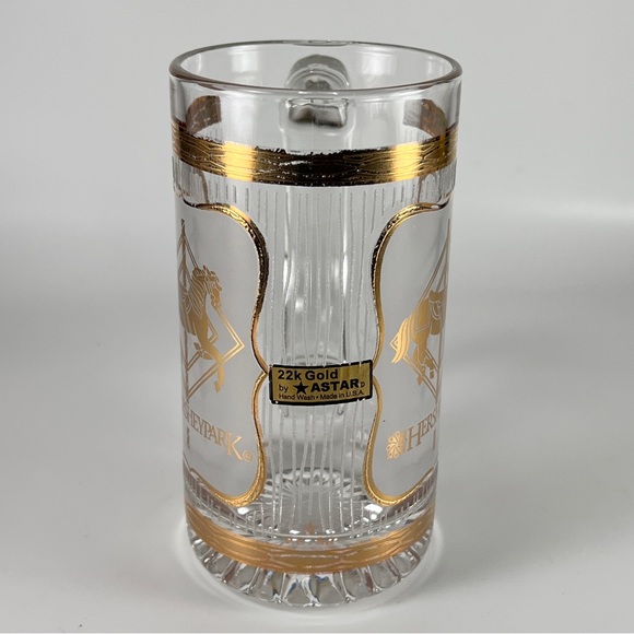 Vtg Hershey Park Carousel Horse Drinking Mug Glassware Barware Astar 22K Gold - Picture 4 of 14